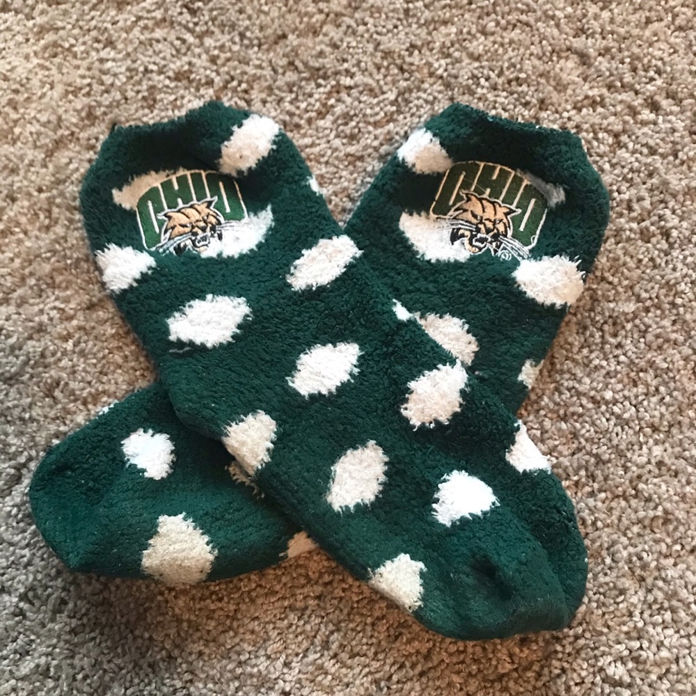 Ohio University Bobcat fuzzy socks!